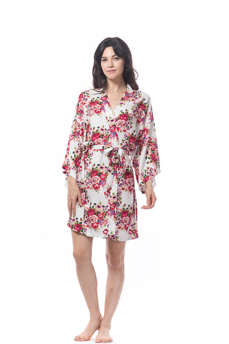 Cotton Floral Blossom Robe Pink