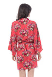 Cotton Floral Robe Coral 