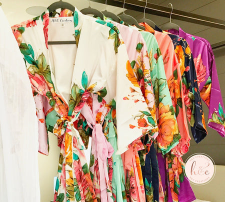 Silk Bridesmaid robes, Robes for Bridesmaids, Floral Bridesmaid Robes, Satin Bridesmaid Robes, Kimono Bridesmaid Robes, Bridal party