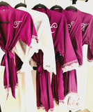 Bridal Robes, Bridesmaid Robes, Bridal Party Gift, Womens Robes, White Bridal Robe, Cotton Bridal Robes, Bridal Kimono Robes, Bridal Set