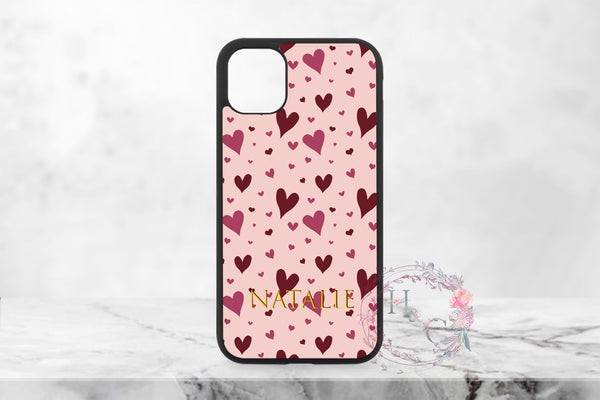 Heart iPhone 12 Pro Max Case, Personalized Names Custom Phone Case Cover, IPhone 12 Case,