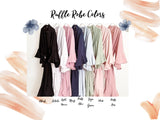 Satin Ruffle Bridesmaids Robes, Ruffle Sleeves Satin Robe Set, Customized Robes for Bridesmaid Proposal, Mauve Ruffle Robe
