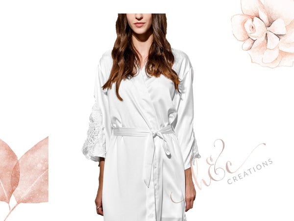 Bridesmaid Robes, Silk Bridal White Robe & Champagne/Blush/Pink Bridesmaid Gifts, Bridesmaid Proposal, Wedding Gifts Personalized