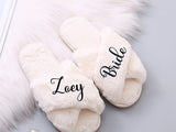 Bridesmaid Proposal | Personalized Fluffy Slippers | Fluffy Slippers| Custom Name Wedding Gifts | Gifts for Bridesmaids | Gifts to her
